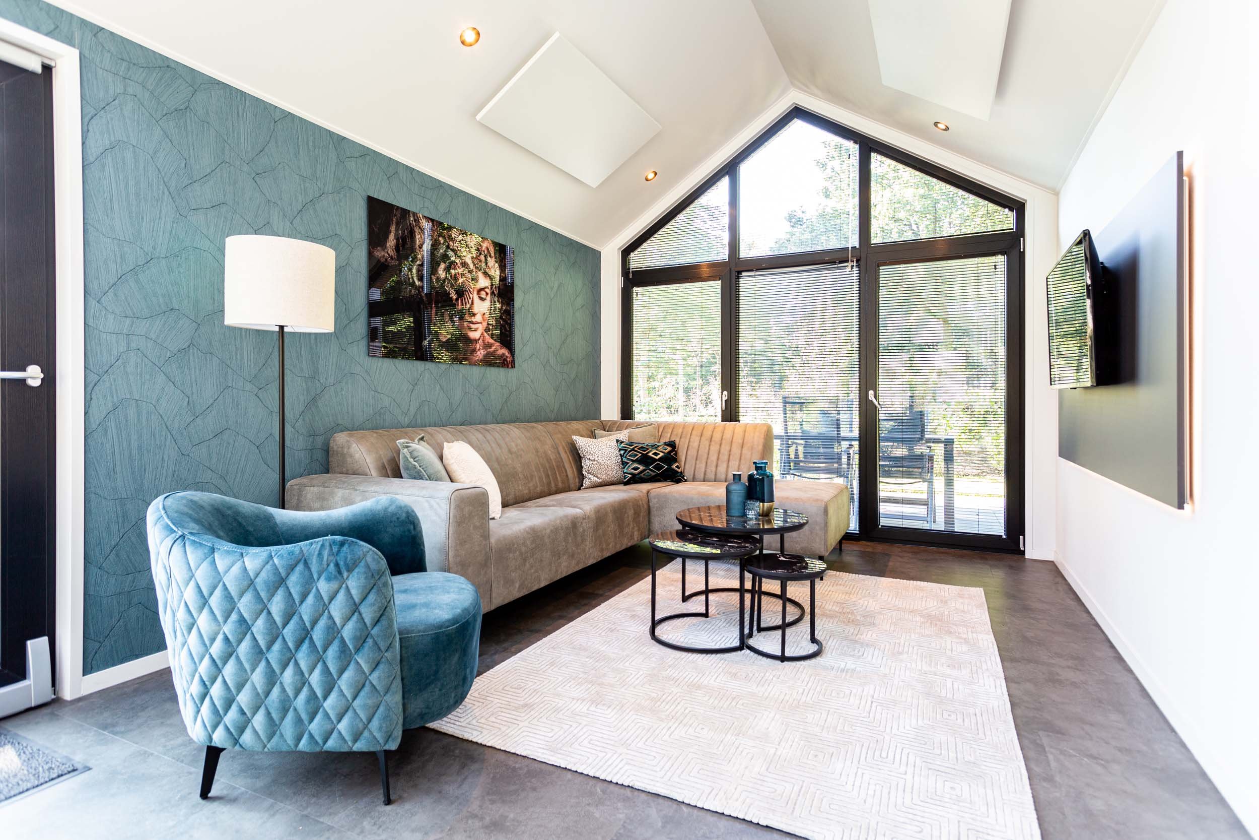 Residence Lage Vuursche - Lodge Royal Eco 4 personen - Interieur - Woonkamer - 1